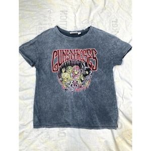 Guns N Roses 2016 Shirt DIstressed Charcoal Kardashian Shirt Womens 8 M/L
